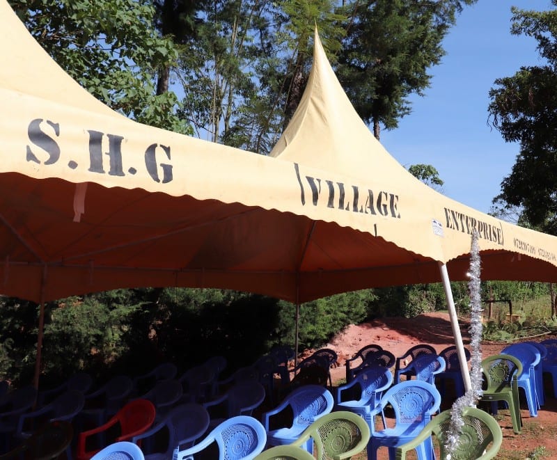 Village Enterprise tent and chairs