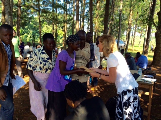 Christine Rose meeting Ugandan female business owners