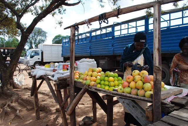 Elamina Mada at her fruit stall