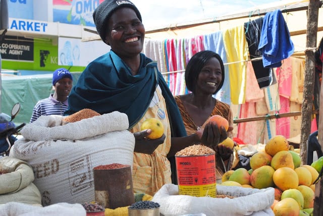 two African women selling fruit