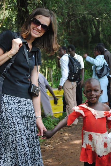 Kim Davis and an African child