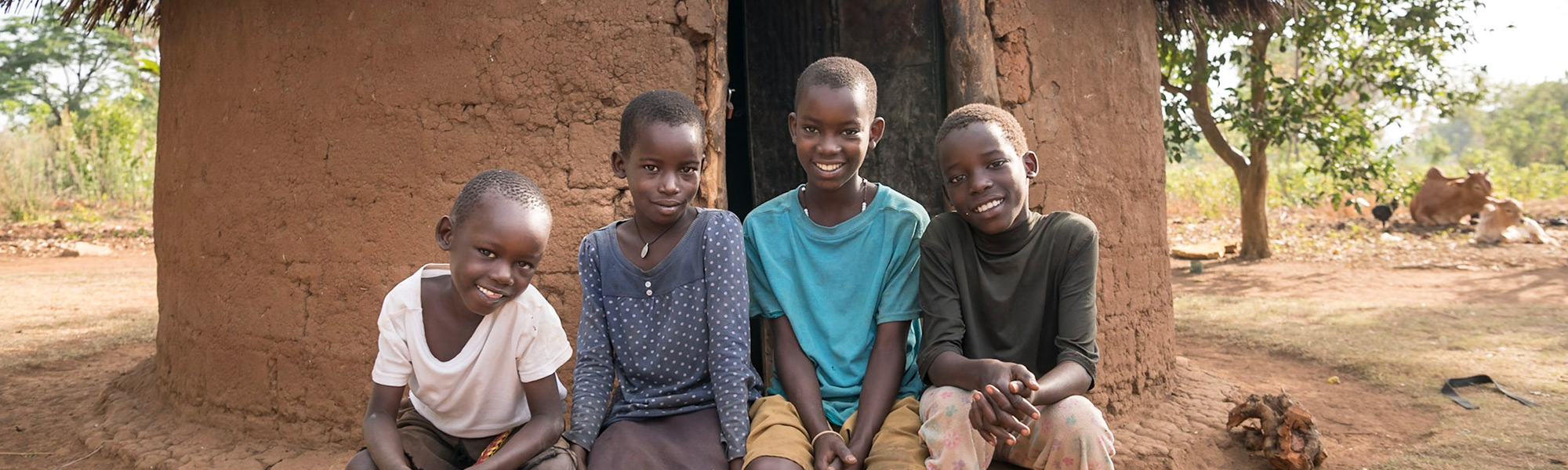 Children sitting on a bench